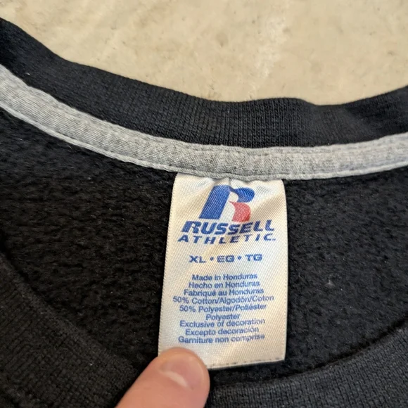 Russell Athletic Blank Men's XL Sweatshirt Black Flaws - Picture 3 of 6